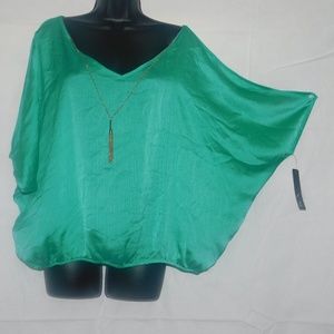 BCX Crepe Cold Shoulder Necklace Blouse XL